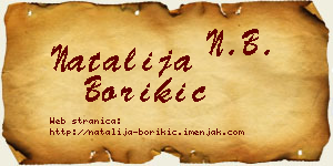 Natalija Borikić vizit kartica